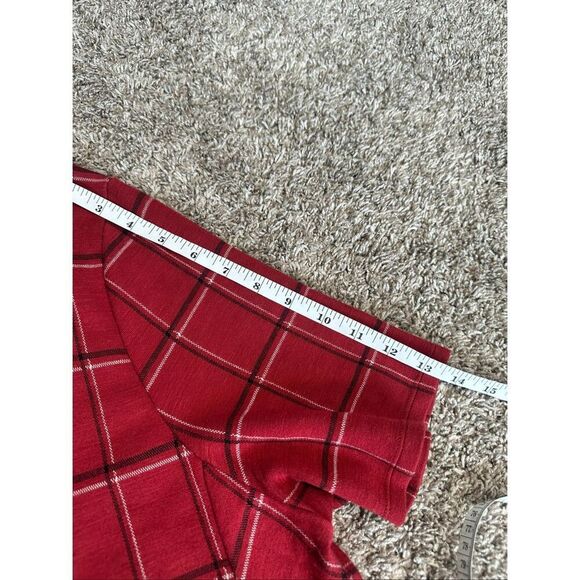 J. Jill Ponte Knit Red Plaid Windowpane Sheath Shift Short Sleeve Dress XLP - Picture 7 of 9